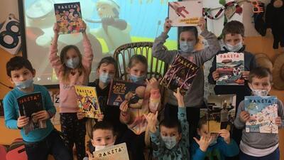 Lupiči příběhů a časopis Raketa - Ve třídě Lupičů v Horním Kostelci, březen 2021